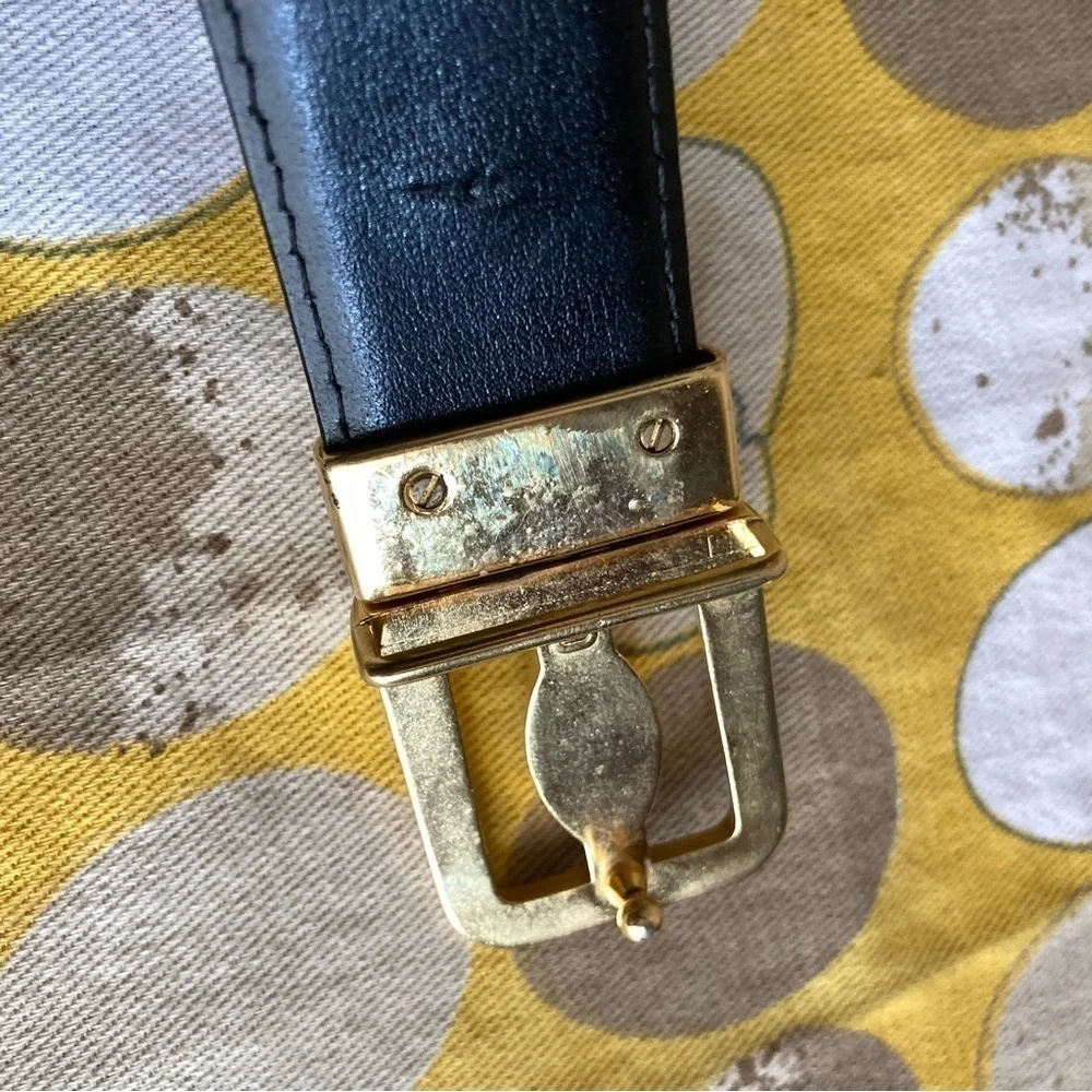 Vintage look black and dark brown reversible made in Italy men’s belt